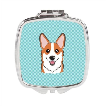 Carolines Treasures Carolines Treasures BB1192SCM Checkerboard Blue Corgi Compact Mirror; 2.75 x 3 x .3 In. BB1192SCM